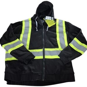 NWT Forcefield Size XL Deluxe Hi Vis Safety Hoodie With Detachable Hood